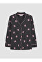 Shirt Collar Patterned Maternity Pajamas Set - 6