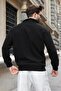 Black Stand Collar Double Zipper Pocket Men's Knitwear Cardigan E7198 - 4