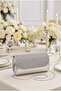 Glittery cover evening dress portfolio bag silver