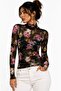 Patterned Transparent Tulle Long Sleeve Blouse Fk3535 - 2