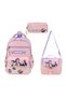 Kidsbag Girls' 3-Piece School Bag Set Purple Pink Patterned Backpack Lunch Pencil Case Set - 7