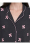 Shirt Collar Patterned Maternity Pajamas Set - 3