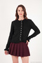 Premium Pile Detailed Regular Fit Round Neck Knitwear Cardigan Women's Cardigan 680Hi00038 - 5