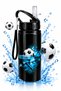 500 ml Aluminum Children's Water Bottle with Straw, Leak-Proof Lid and Strap, School Water Bottle
