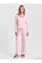 U-Neck Patterned Women's Pajama Set