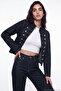 Cotton Stand Collar Button Detailed Denim Jacket Women's Denim Jacket 7031001 - 4