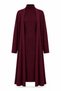Burgundy Knitwear Dress with Turtleneck Cardigan - 3