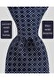 Blue Patterned Navy Blue Silk Tie – 8 cm Wide - 2