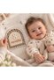 Baby Monthly Memory Card 1-12 Months Wooden Baby Photo Shoot Card with Interchangeable Numbers - 2
