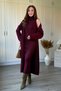 Burgundy Knitwear Dress with Turtleneck Cardigan