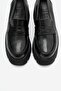 Santia Black Matte Patent Leather Women's Thick-Soled Loafer Shoes - 4