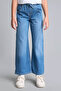 Elastic Waist Wide Leg Light Blue Girls' Jean Trousers H6242A8/Nm39 - 3