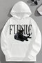 Unisex 3 Thread Cotton White Flipside Print Loose Fit Sweatshirt Hoodie
