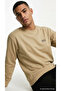 Men's Sweatshirt Crew Neck Long Sleeve Basic Plain Ribbed Logo Printed Casual Regular Fit 12299015 - 6