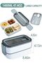 2-Layer Bento Box, 1400ml Large Capacity, Leakproof with Compartments, Includes Cutlery Set, Microwa - 2