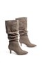 Women's Mink Suede Bellowed Pino Heel Above the Knee Boots Un001-0904 - 3