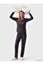 Ozmarka New Season Anthracite Crew Neck Printed Women's Pajama Set - 2