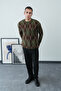 Men's Diamond Patterned Oversized Fuzzy Sweater - 3