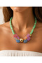 Flower Bouquet Turquoise Acrylic Necklace