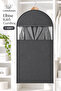 Suit Cover Gamboç 1 Piece 60X100 cm Pvc Windowed Jacket Suit Storage Cover Closet Organizer Organizer Storage Bag Gray