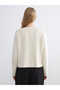 Alita City with a Difference in Color, Lcwaikiki Classic White Knitwear Plain Women's Cardigan - 4