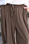Women's Modal Cupra Elastic Waist Adjustable Lace-Up Wide Leg Loose Trousers 3207 Mink - Special Series - 3