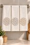 Set of 3 Elegant Embroidered Kitchen Towels 30×50 cm Boxed Gift Dowry Set - 3