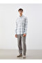 Nevavm Regular Fit Long Sleeve Plaid Men's Shirt with Difference - 2
