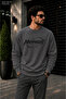 Men's Midnight House Typography Printed Cycling Round Neck Casual Sweatshirt
