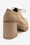 Odette Earth Suede Platform Block Heeled Women's Shoes - 7