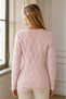 Women's Long Sleeve V-Neck Diamond Patterned Ribbed Detailed Stylish Elegant Comfortable Cut Daily Powder Knitwear Sweater - 3