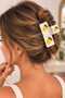 Women's Cream Knitted Lemon Detailed Hair Clip - 2