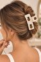 Women's Cream Knitted Pineapple Detailed Hair Clip - 2