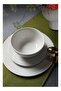Noon East 18 Piece Porcelain Dinnerware Embossed Set, 6x27cm Dinner Plates, 6x19cm Side Plates, 6x13.8cm Bowls | Dishwasher and Microwave Safe | White - 5