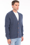 Indigo Men's 80% Wool 20% Acrylic Ribbed Knit Buttoned V-Neck Knitwear Cardigan Trist-5370 - 3