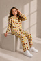Childeer Girls' Printed Patterned Jacket and Pants Set Two-Piece Combination