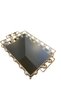 Gold Globe Detailed Mirrored Tray – Luxurious Decorative Presentation Tray - 4