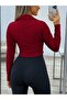 Women's Long Sleeve Collared Jacket with Ornamental Pocket Detail and Zipper Closure, Short Imported Crepe Jacket - 3