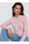 Nevavm Oval Collar Self-Patterned Women's Knitwear Sweater with a Difference