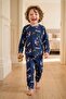 The Hedgehog Super Sonic Patterned 100% Cotton Interlock Fabric Children's Pajama Set