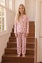Pink Patterned Thermal Fabric Ultra Soft Buttoned Knitted Pajama Set - 3