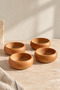 Set of 4 Wooden Bowls – Natural Wood Snack Bowl, Sauce Bowl, Breakfast and Presentation Bowl