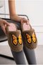 Women's Plush House Slippers with Butterfly Embroidery, Closed Toe, Soft Insole, Winter Comfortable Slippers, Stylish Design - 4