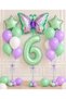 Party 6 Year Old Balloon Set Butterfly Themed Mint Lilac Birthday Decoration Number Foil Balloon Party Decor