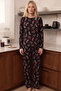 Black Patterned Thermal Fabric Ultra Soft Knitted Pajama Set - 2