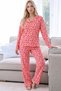 Pink Patterned Thermal Fabric Ultra Soft Buttoned Knitted Pajama Set - 2