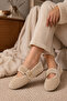 Mare Buckle Detailed Elastic Women's Home Slippers Ballerinas