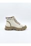 26Kz-0027 Beige Leather Winter Women's Boots - 3