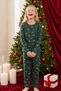 Green Christmas Themed Patterned Thermal Fabric Ultra Soft Knitted Pajama Set - 4