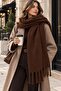 Soft Imported Soft Textured Women's Brown Scarf, Shawl, Shoulder Shawl, Valentine's Day Gift - 2